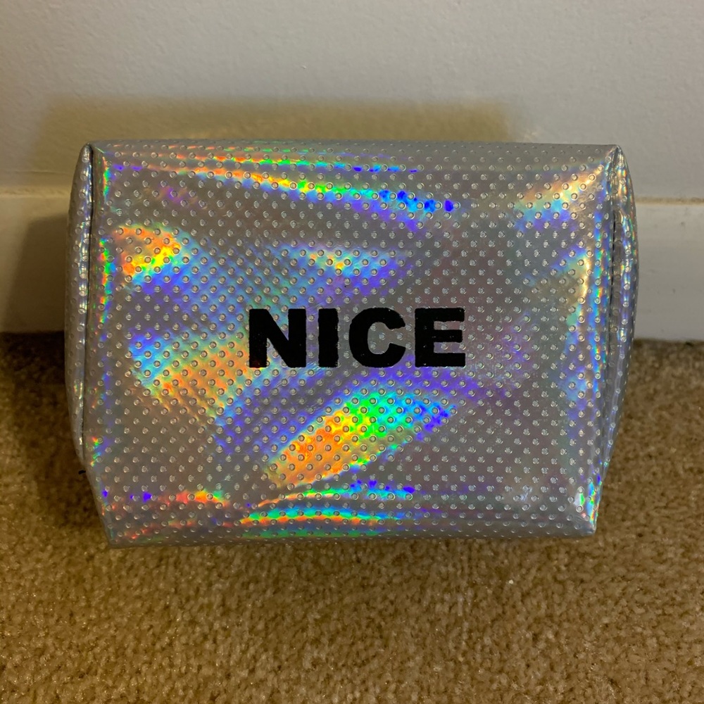 London Soho NY Naughty-Nice Reflective Makeup Bag